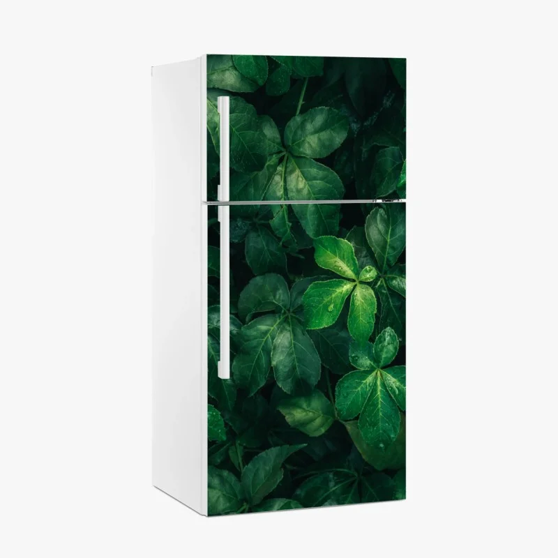 Fridge sticker lush tropical green foliage