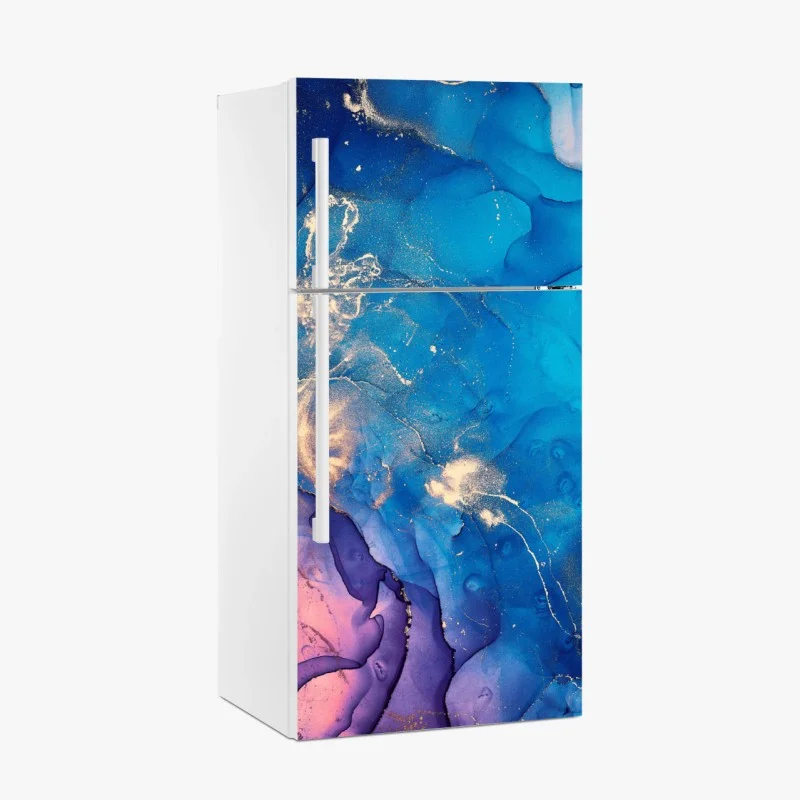 Fridge sticker ocean blue marble alcohol ink abstract