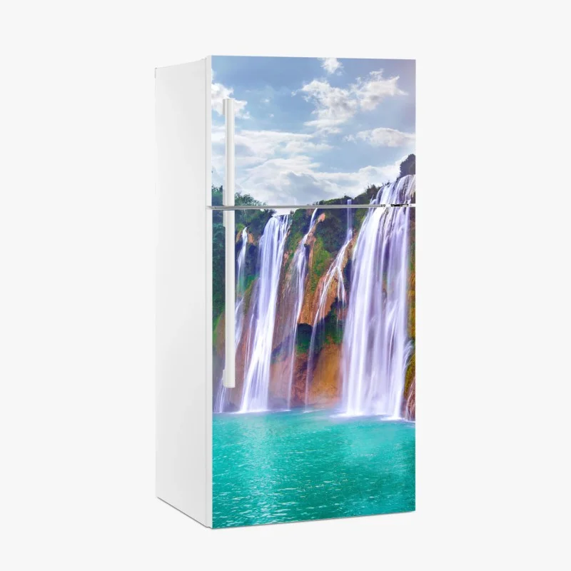 Fridge sticker Jiulong waterfall turquoise cascade in Luoping, China