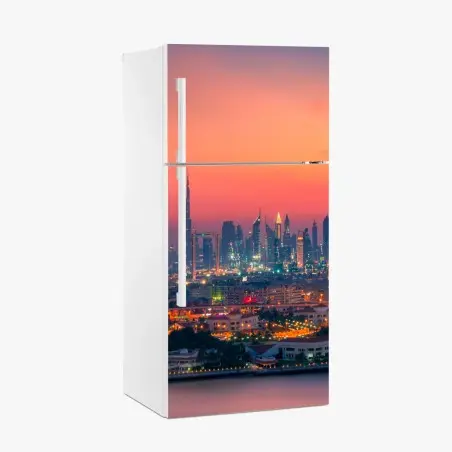 Fridge sticker Dubai skyline at sunset • Wallissimo®