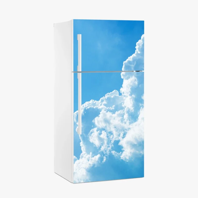 Fridge sticker soft blue sky with fluffy clouds