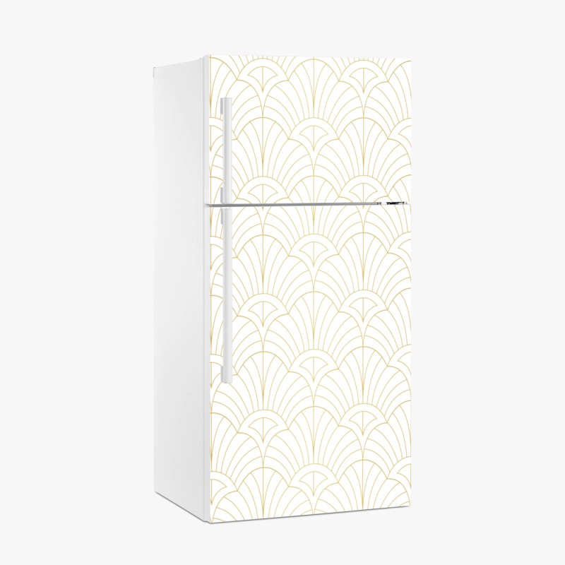 Fridge sticker elegant gold art deco pattern