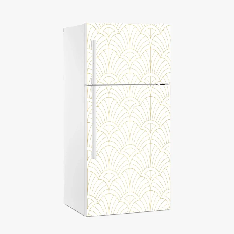 Fridge sticker elegant gold art deco pattern