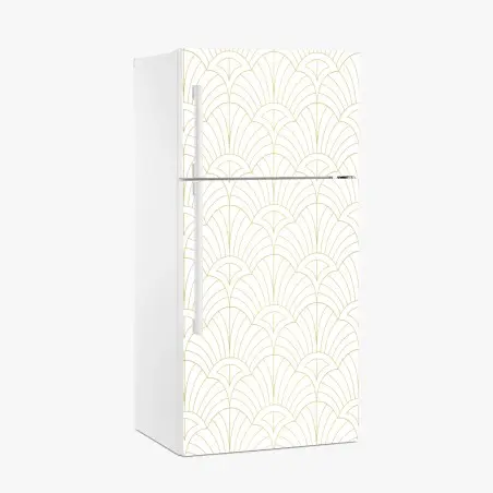 Fridge sticker elegant gold art deco pattern • Wallissimo®