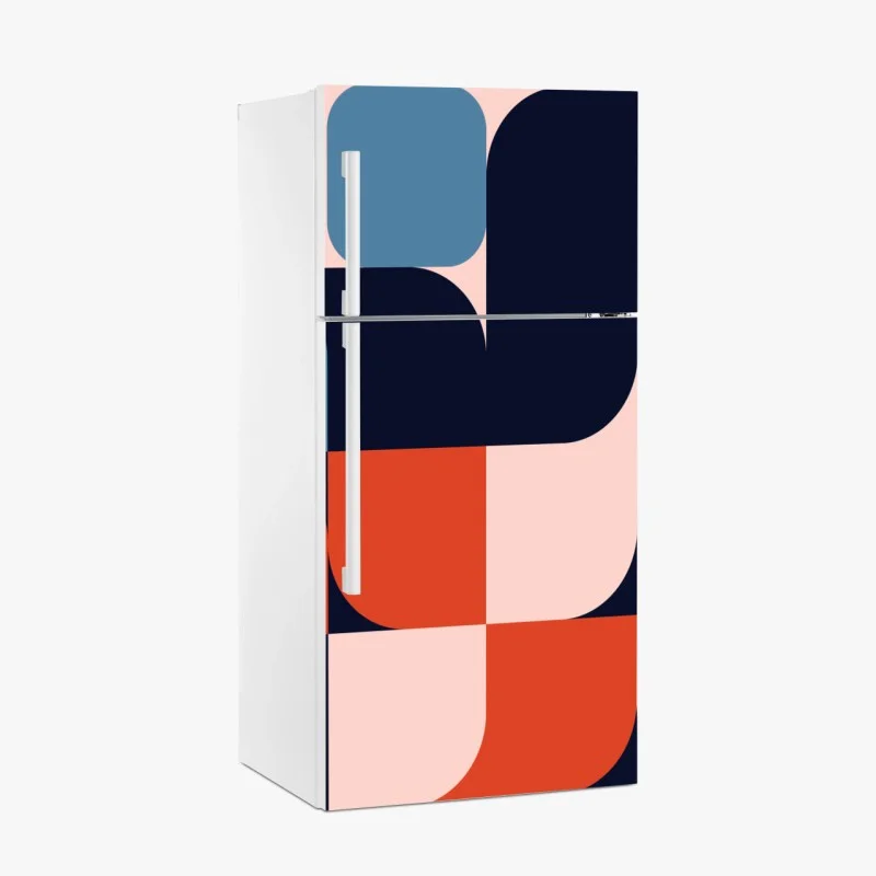Fridge sticker bold geometric retro pattern