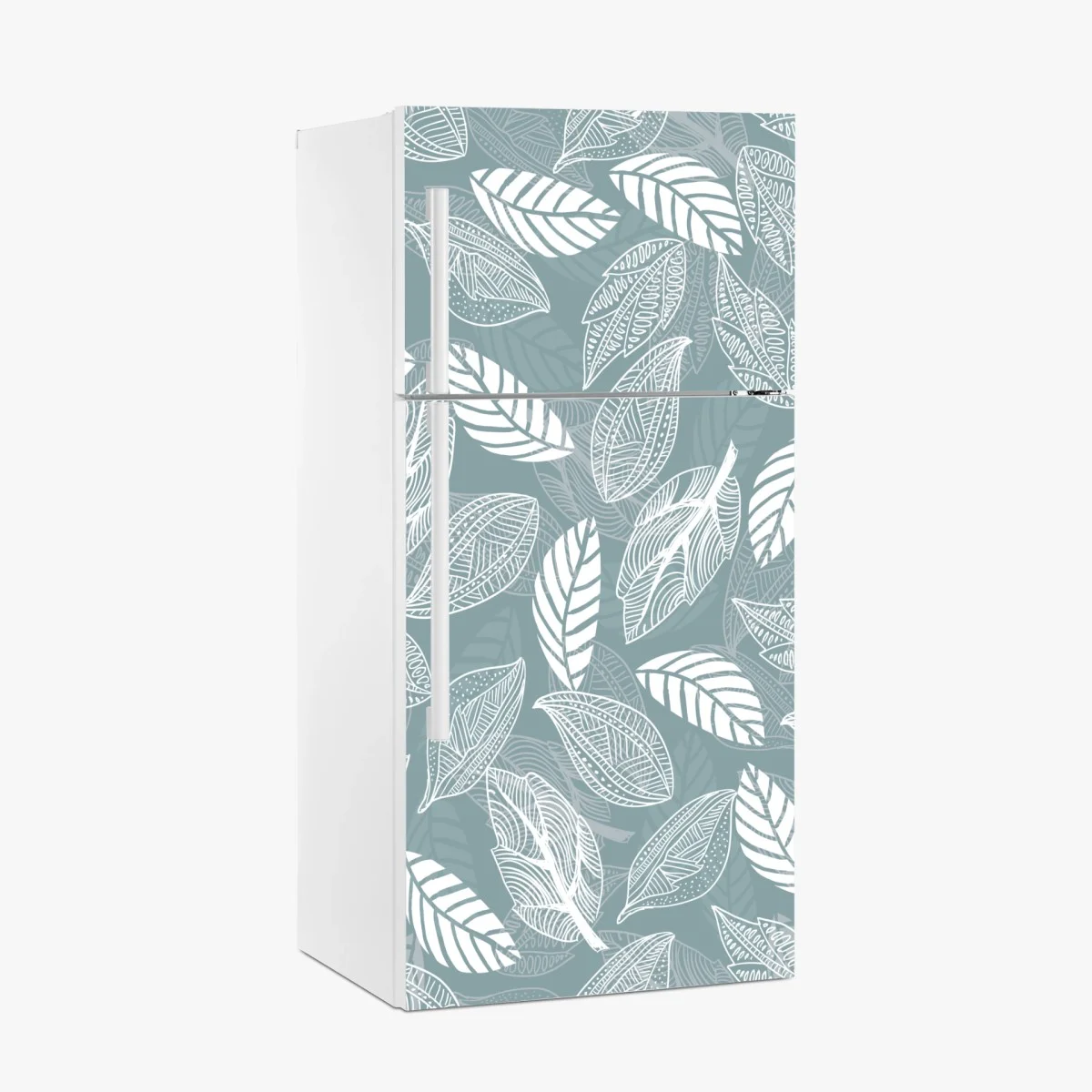 Fridge sticker hand-drawn leaf pattern on teal background ⁕ Wallissimo® Fridge sticker hand-drawn leaf pattern on teal background ⁕ Wallissimo®