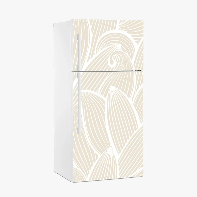 Fridge sticker soft beige botanical pattern