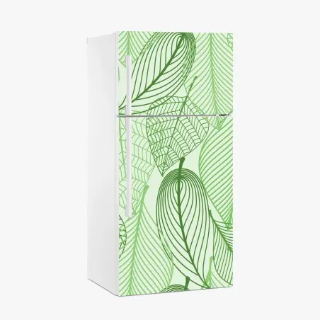 Fridge sticker green botanical leaf pattern • Wallissimo®