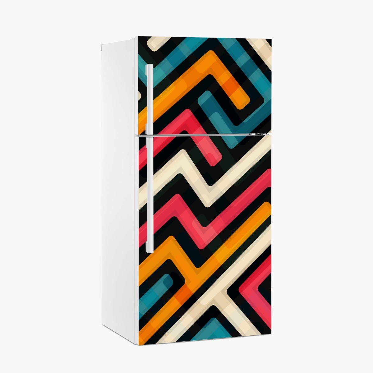 Fridge sticker colorful geometric maze pattern • Wallissimo® Fridge sticker colorful geometric maze pattern • Wallissimo®