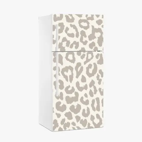 Fridge sticker neutral beige leopard print pattern • Wallissimo®