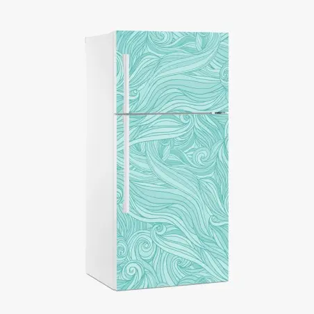Fridge sticker turquoise wave pattern wall art • Wallissimo®