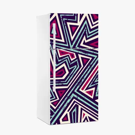 Fridge sticker bold geometric triangle pattern • Wallissimo®