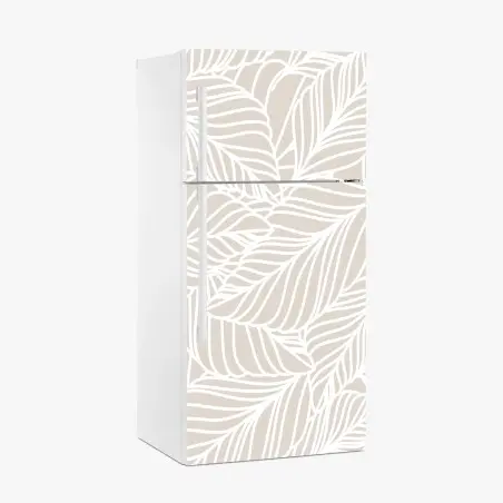 Fridge sticker neutral botanical leaf pattern • Wallissimo®