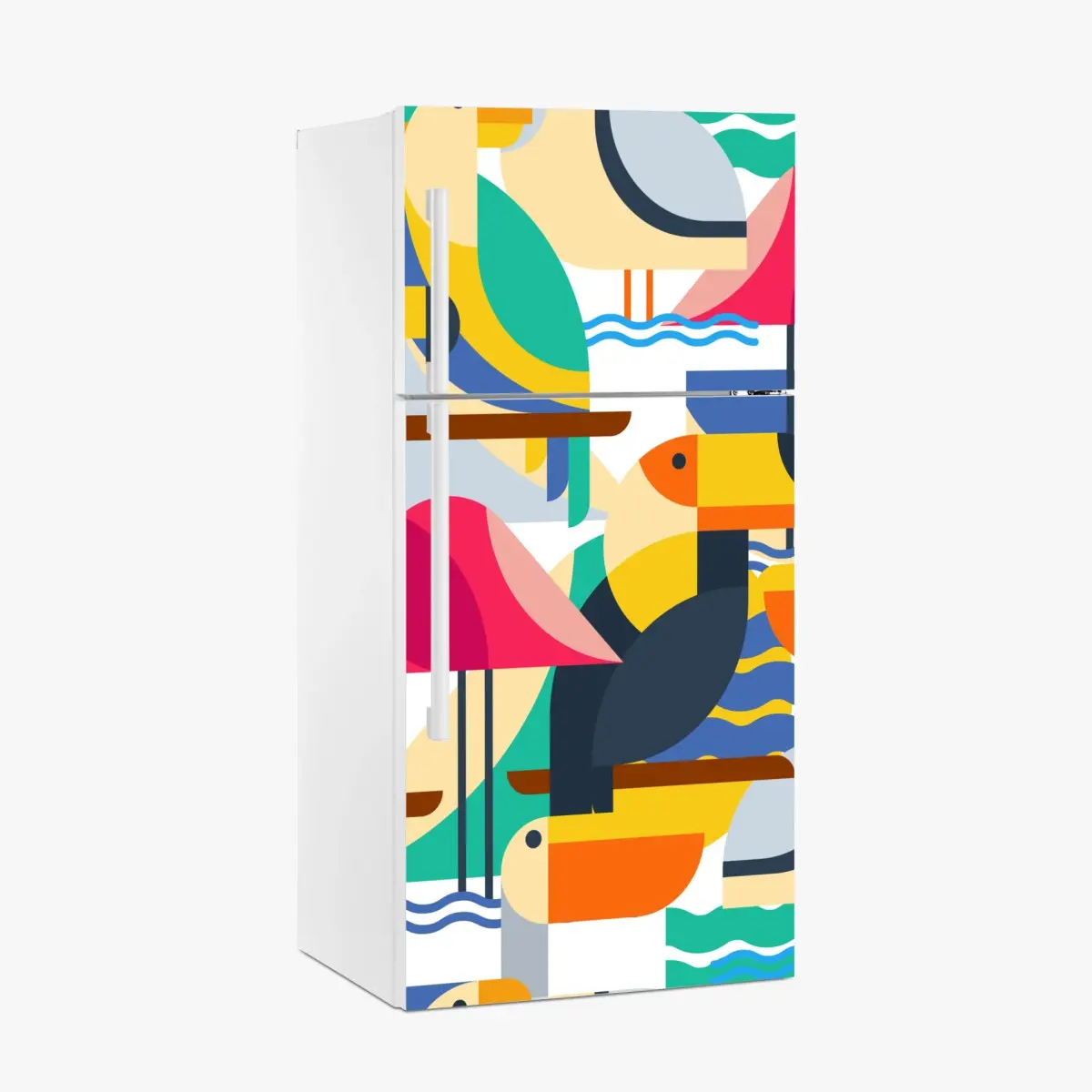 Fridge sticker tropical geometric birds pattern • Wallissimo® Fridge sticker tropical geometric birds pattern • Wallissimo®