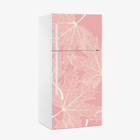 Fridge sticker delicate pink leaf pattern • Wallissimo®