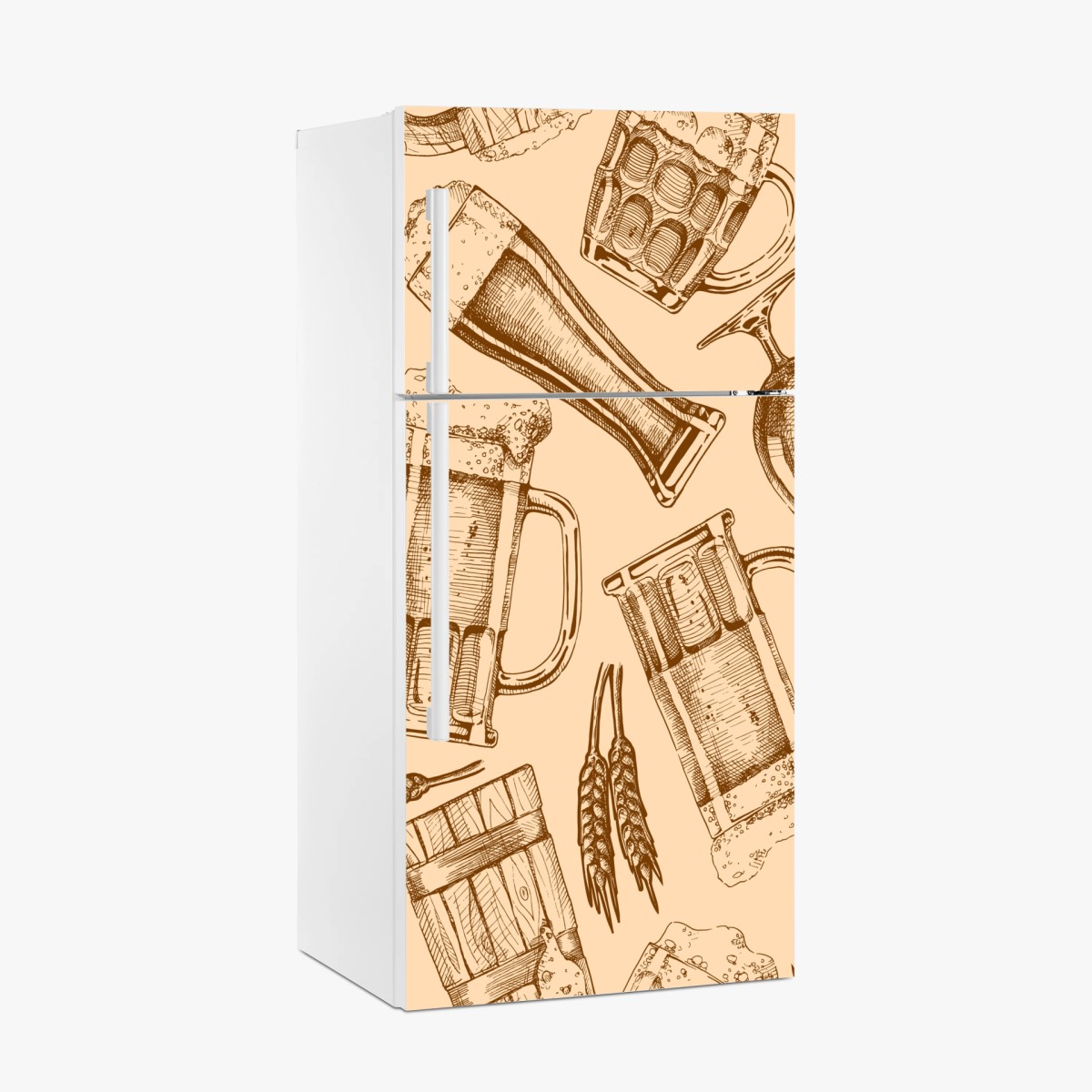 Fridge sticker vintage beer mug pattern • Wallissimo®