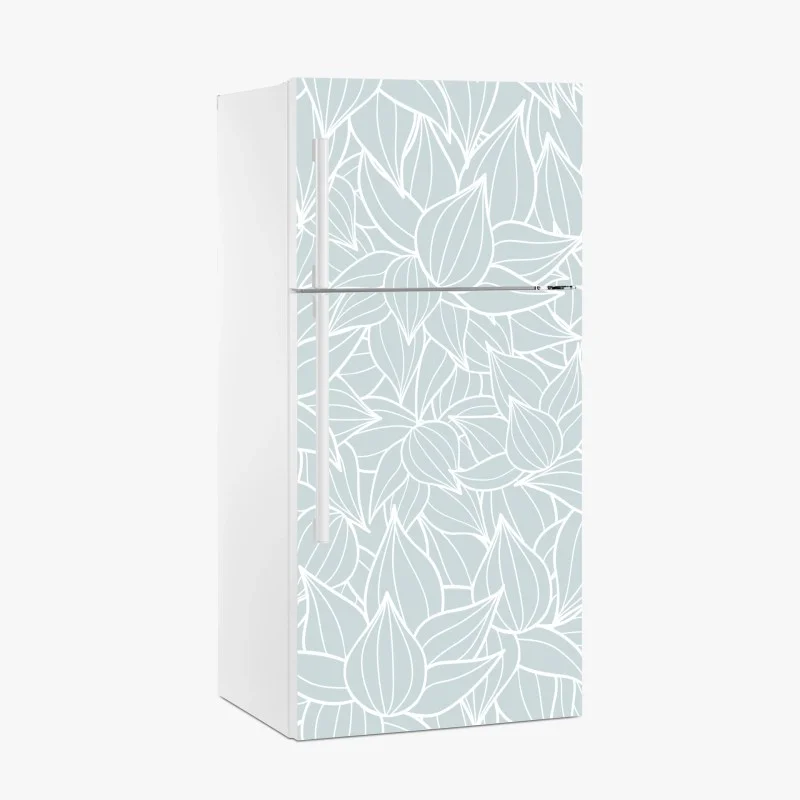 Fridge sticker soft turquoise leaf pattern
