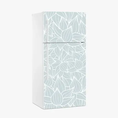 Fridge sticker soft turquoise leaf pattern • Wallissimo®