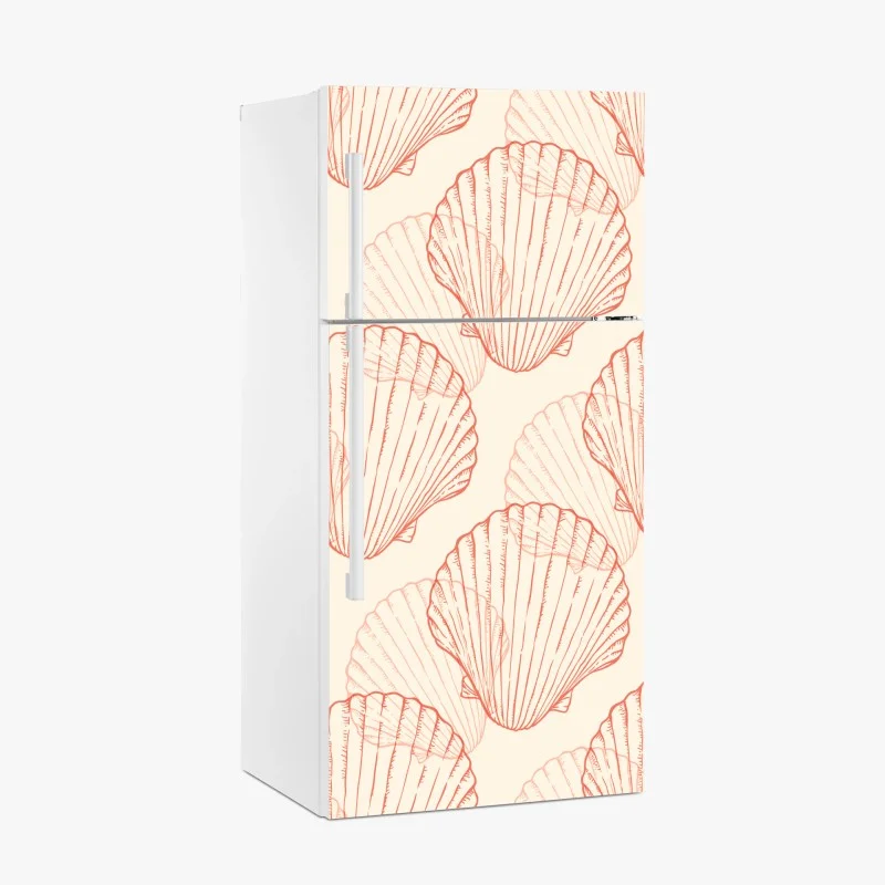 Fridge sticker coral scallop shell pattern