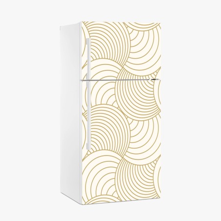 Fridge sticker gold art deco circle pattern • Wallissimo®