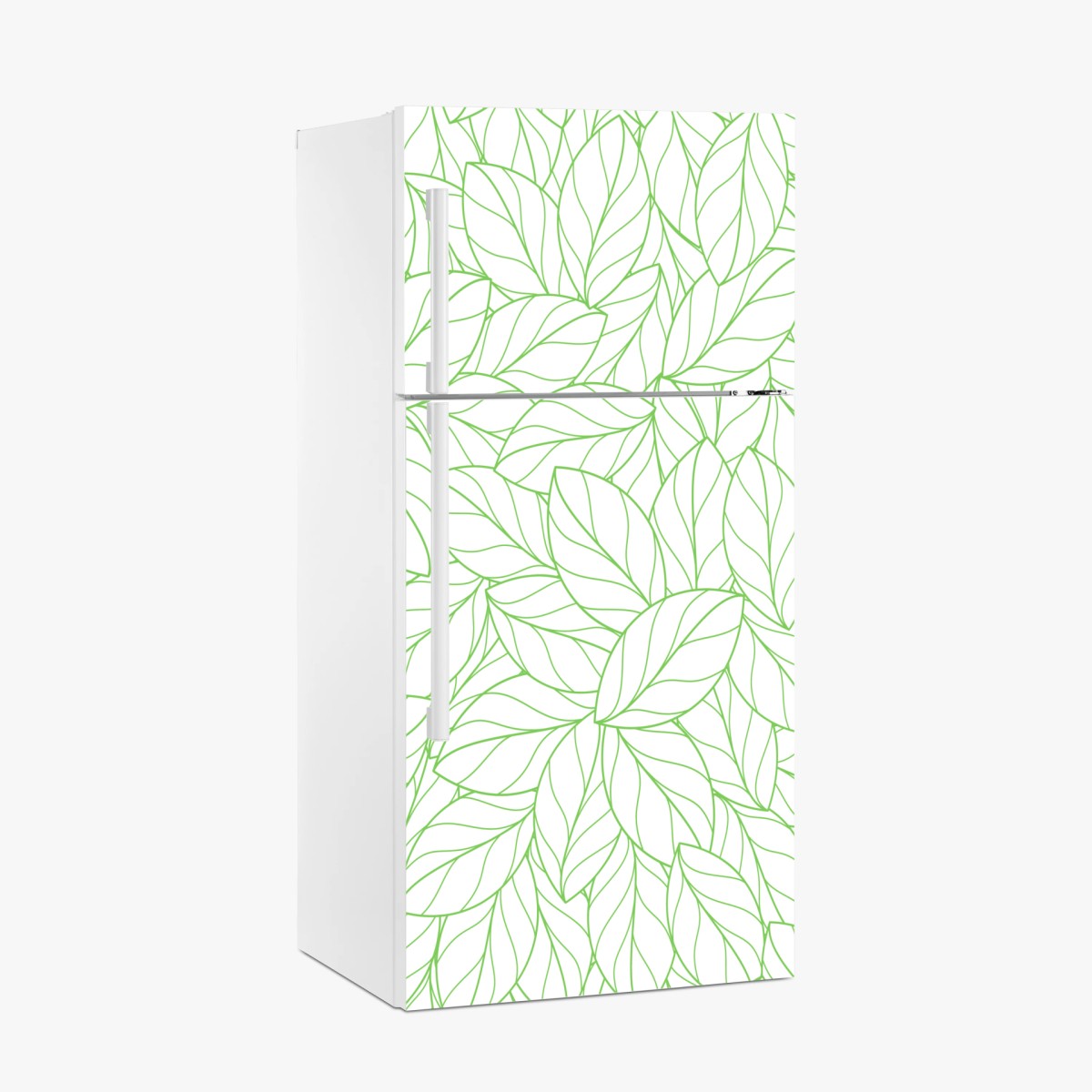 Fridge sticker green leaf line pattern • Wallissimo® Fridge sticker green leaf line pattern • Wallissimo®