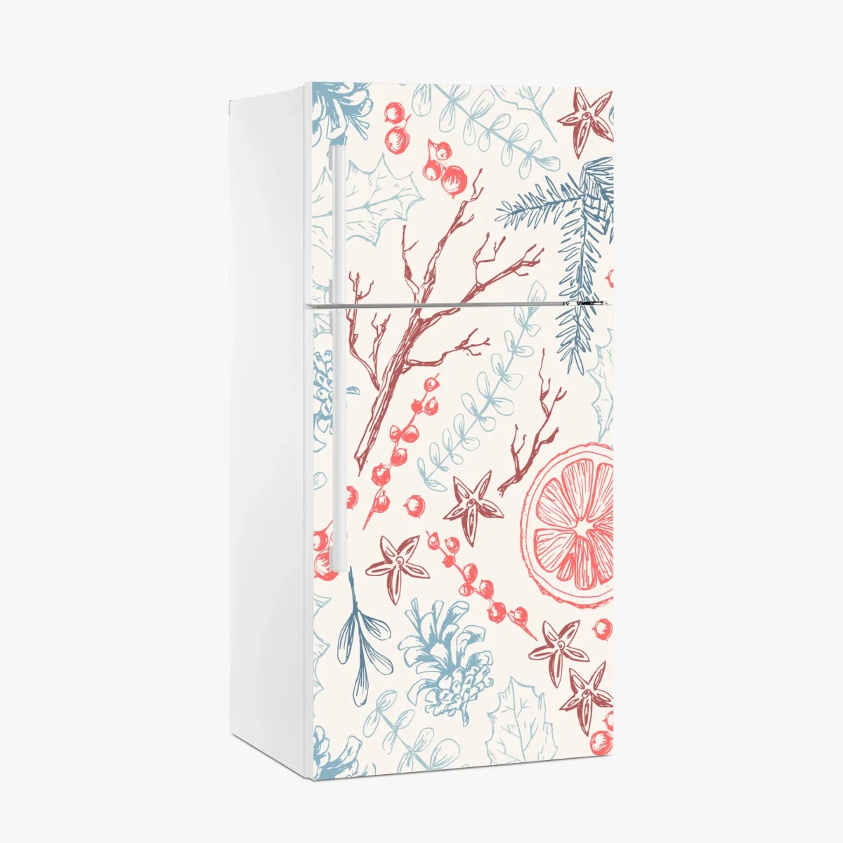 Fridge sticker hand-drawn winter botanicals pattern • Wallissimo® Fridge sticker hand-drawn winter botanicals pattern • Wallissimo®