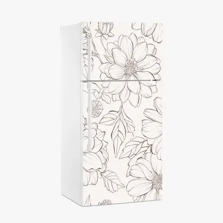 Fridge sticker delicate botanical line florals • Wallissimo®