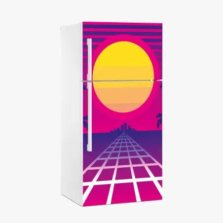 Fridge sticker neon sunset boulevard • Wallissimo®