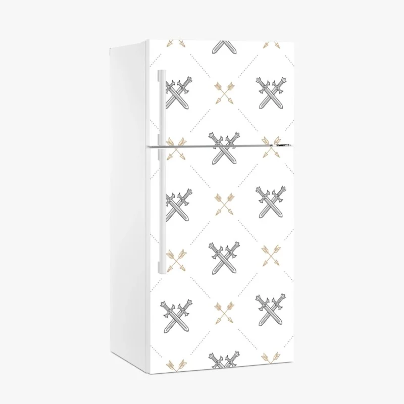 Fridge sticker crossed swords and arrows pattern
