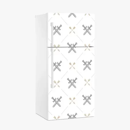 Fridge sticker crossed swords and arrows pattern • Wallissimo®