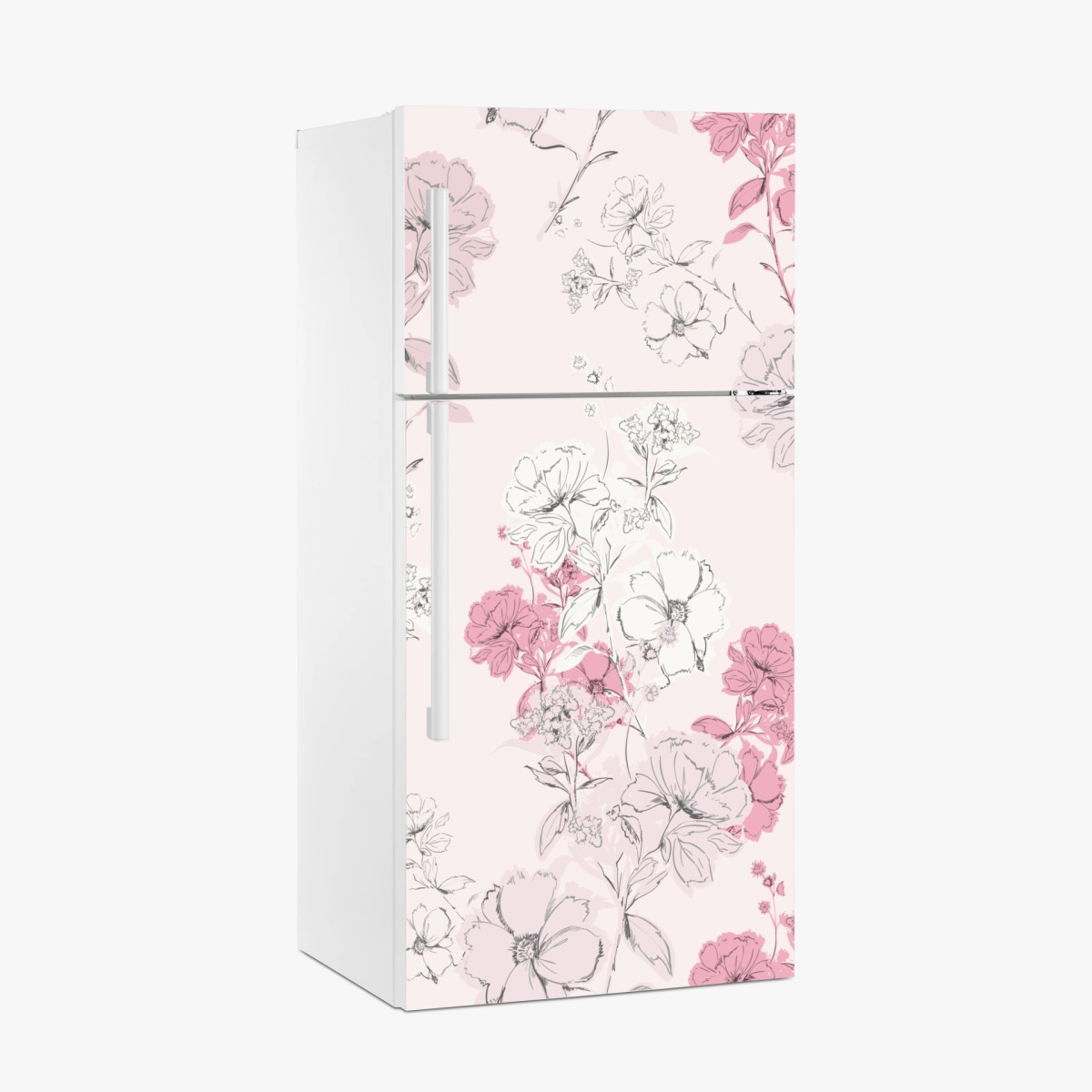 Fridge sticker soft pink floral pattern • Wallissimo® Fridge sticker soft pink floral pattern • Wallissimo®