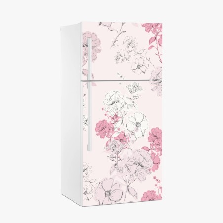 Fridge sticker soft pink floral pattern • Wallissimo®