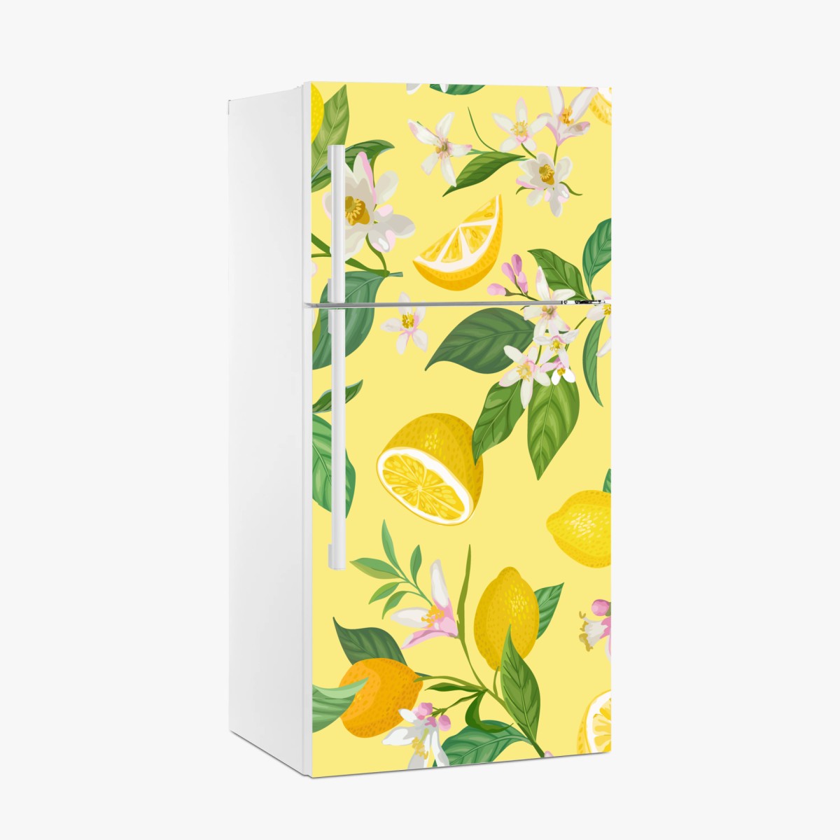 Fridge sticker lemon blossom botanical pattern • Wallissimo® Fridge sticker lemon blossom botanical pattern • Wallissimo®