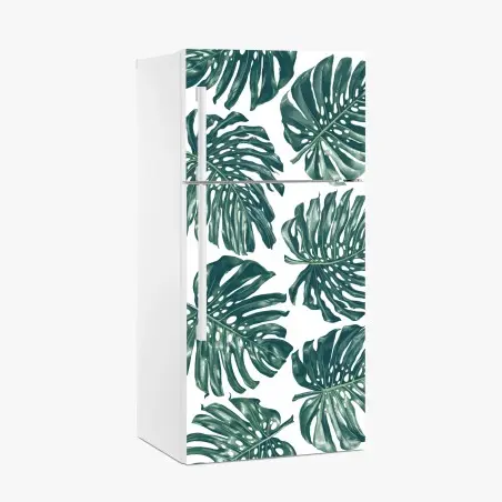 Fridge sticker monstera leaf botanical pattern • Wallissimo®
