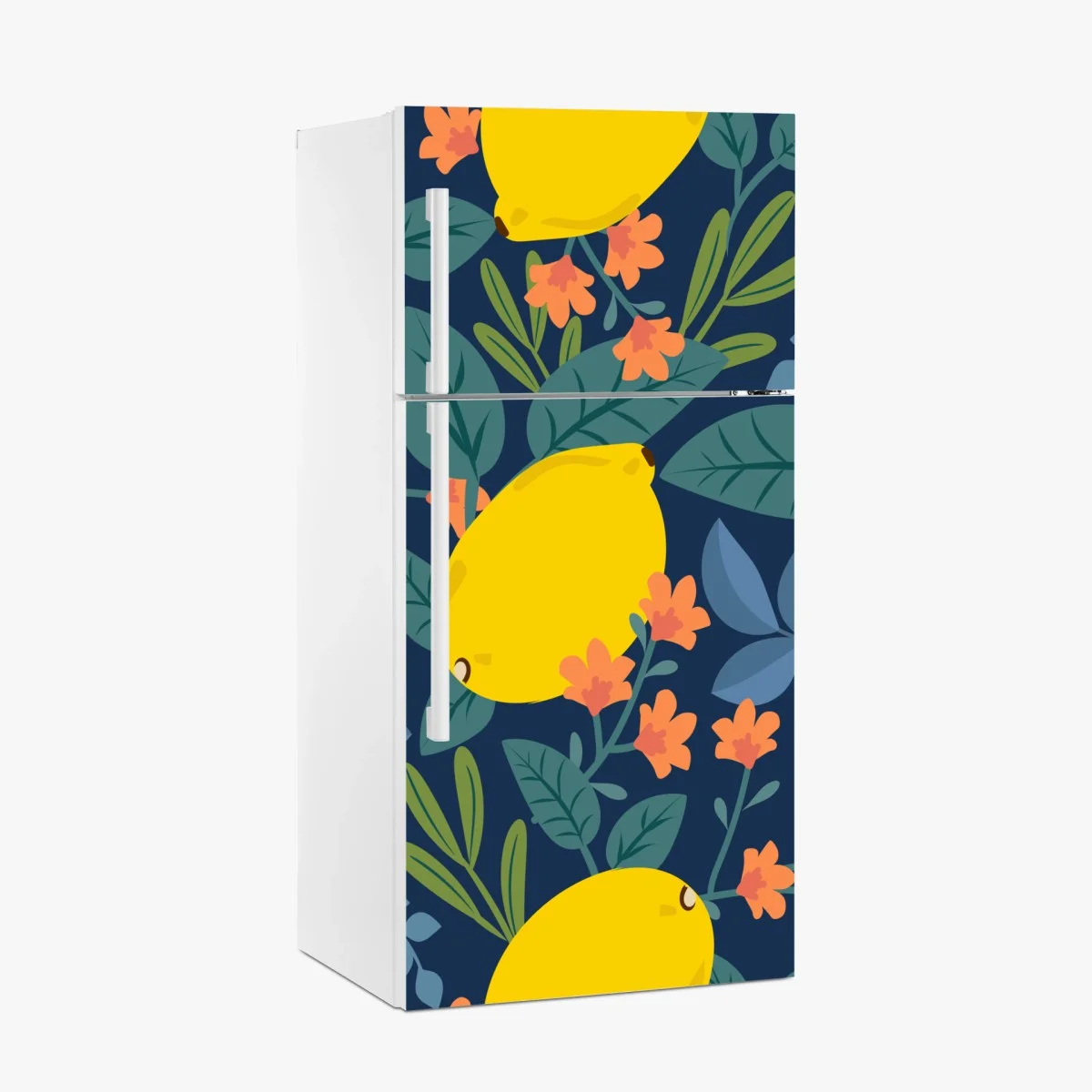 Fridge sticker vibrant lemon botanical pattern • Wallissimo® Fridge sticker vibrant lemon botanical pattern • Wallissimo®