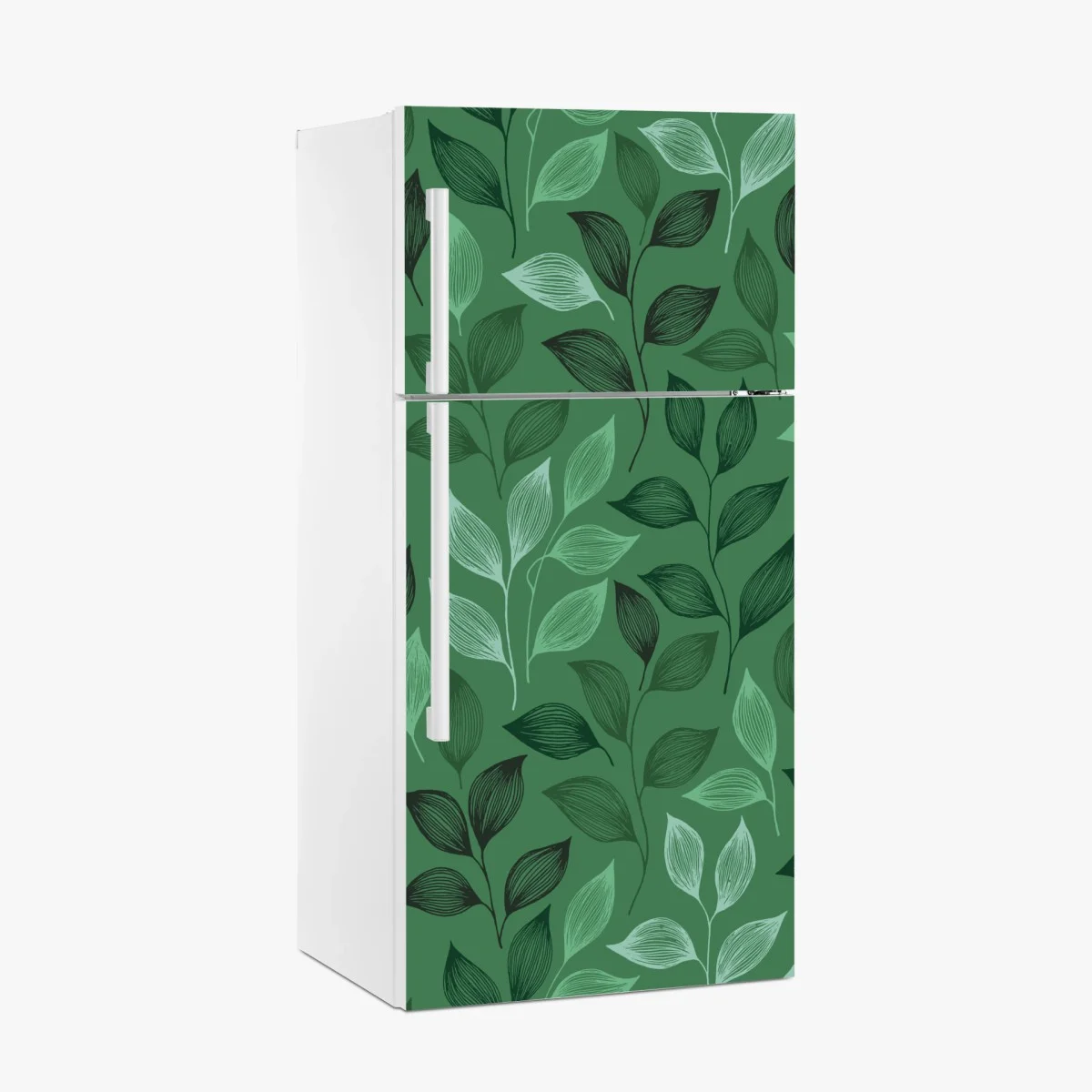 Fridge sticker green botanical leaf pattern • Wallissimo® Fridge sticker green botanical leaf pattern • Wallissimo®