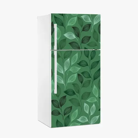 Fridge sticker green botanical leaf pattern • Wallissimo®