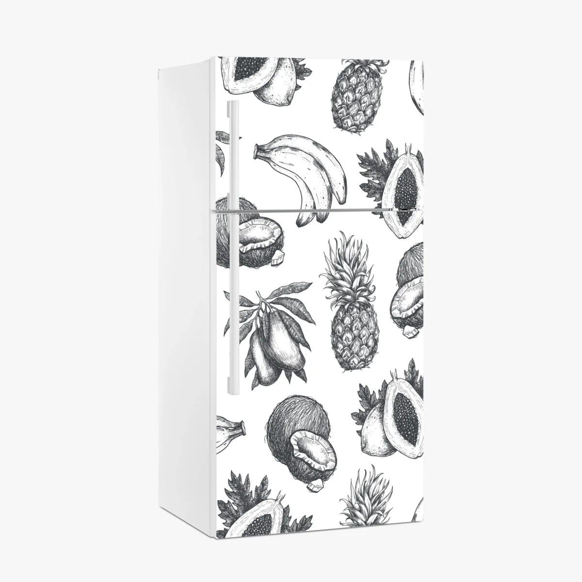 Fridge sticker hand drawn tropical fruit pattern ⁕ Wallissimo® Fridge sticker hand drawn tropical fruit pattern ⁕ Wallissimo®