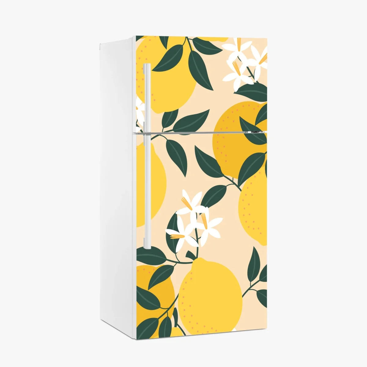 Fridge sticker bright lemon botanical pattern ⁕ Wallissimo® Fridge sticker bright lemon botanical pattern ⁕ Wallissimo®