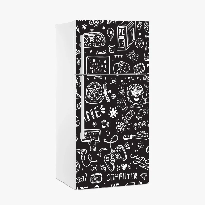 Fridge sticker hand-drawn gaming pattern