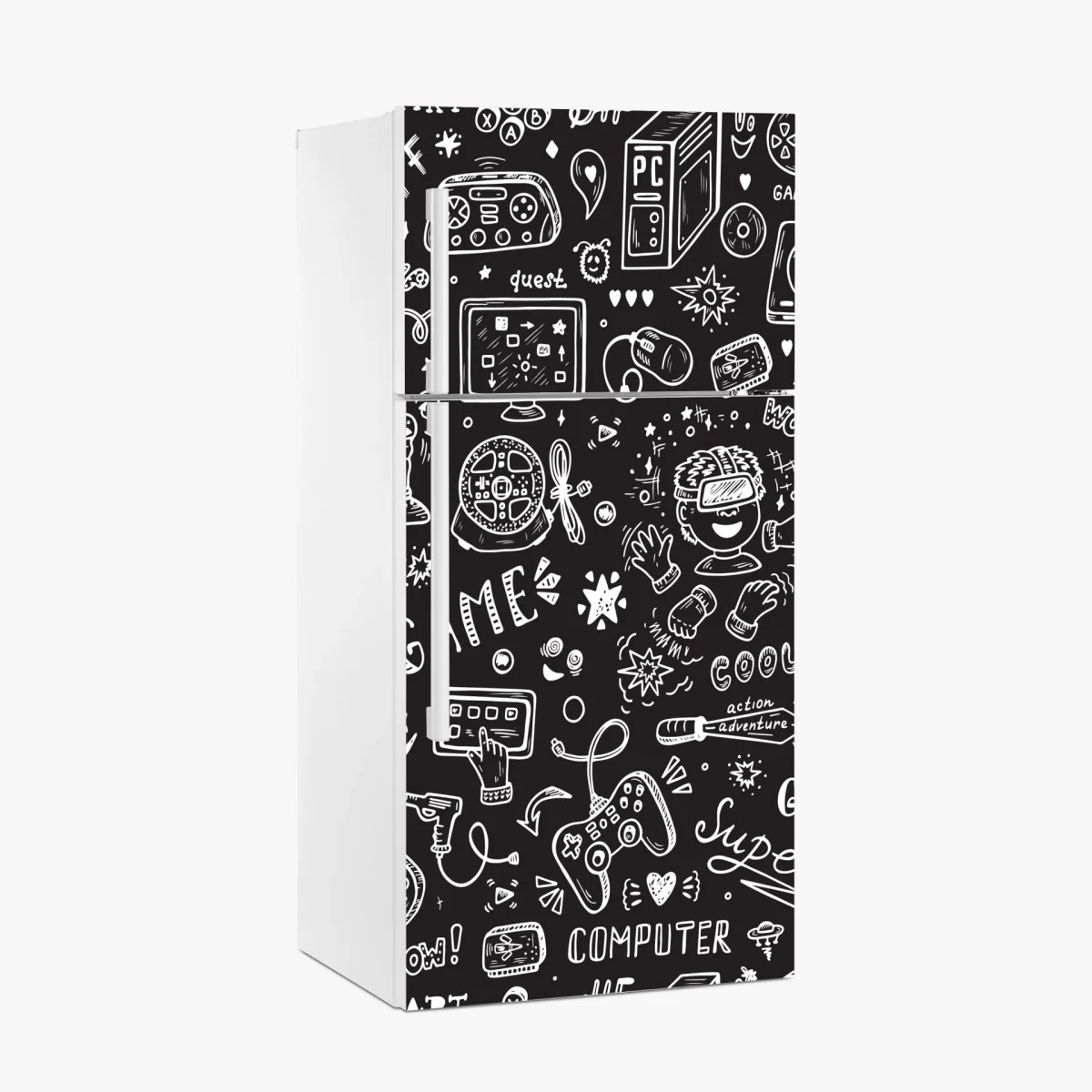 Fridge sticker hand-drawn gaming pattern • Wallissimo® Fridge sticker hand-drawn gaming pattern • Wallissimo®