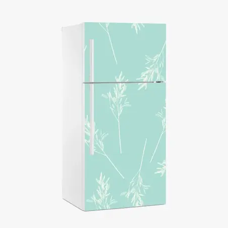 Fridge sticker delicate turquoise botanical pattern • Wallissimo®