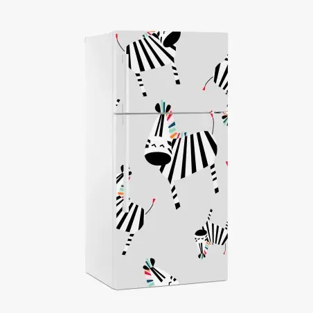 Fridge sticker playful zebra stripe pattern • Wallissimo®