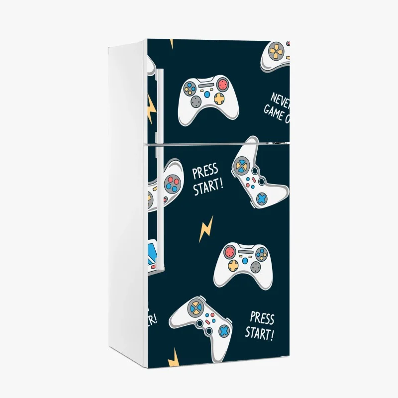 Fridge sticker retro game controllers pattern