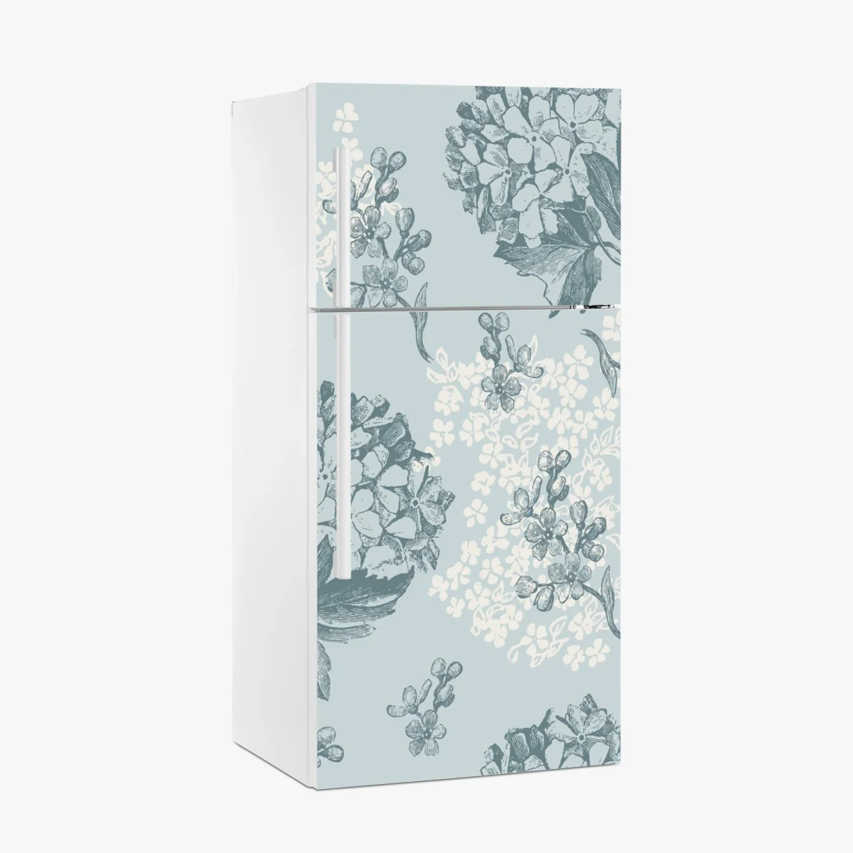 Fridge sticker soft pastel hydrangea botanical pattern • Wallissimo® Fridge sticker soft pastel hydrangea botanical pattern • Wallissimo®