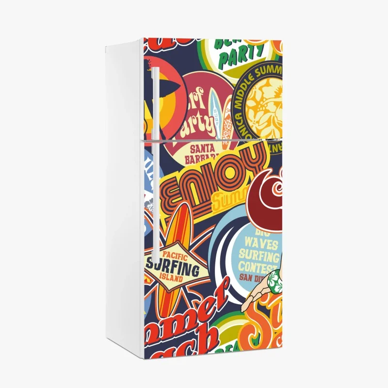 Fridge sticker retro surf sticker collage
