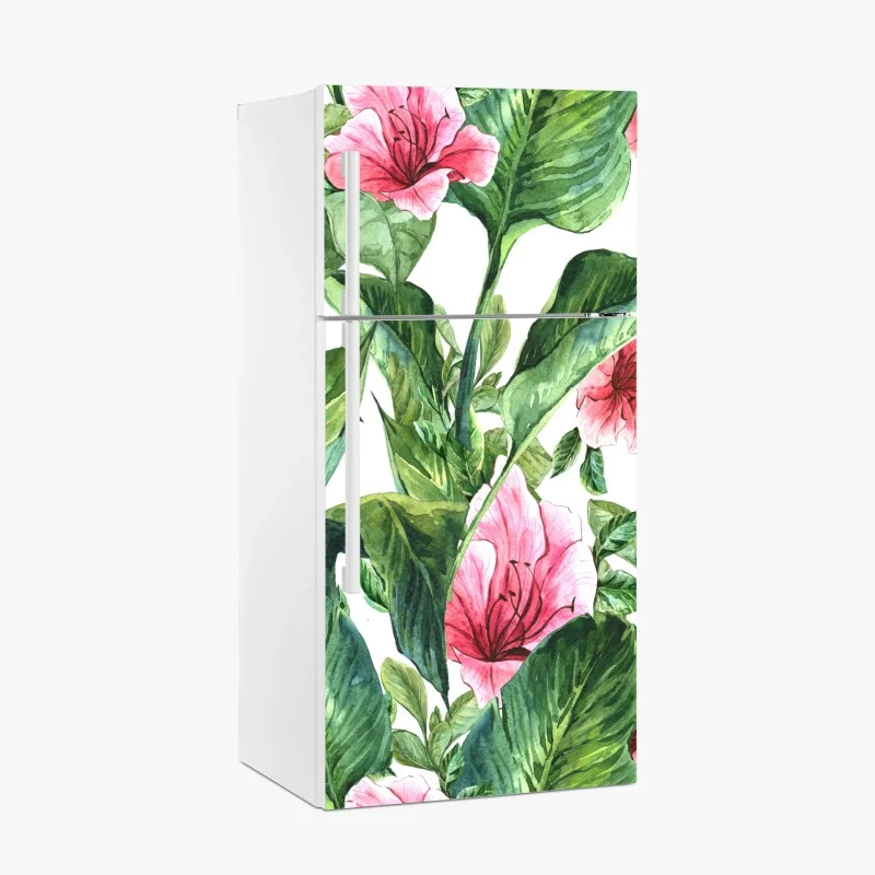Fridge sticker pink watercolor floral botanical print