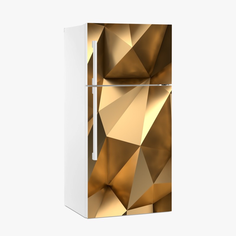 Fridge sticker gold geometric facets