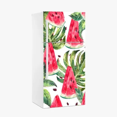 Fridge sticker watercolor watermelon summer pattern • Wallissimo®