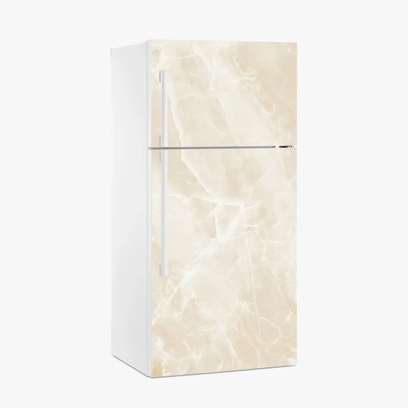 Fridge sticker beige marble texture with white veining